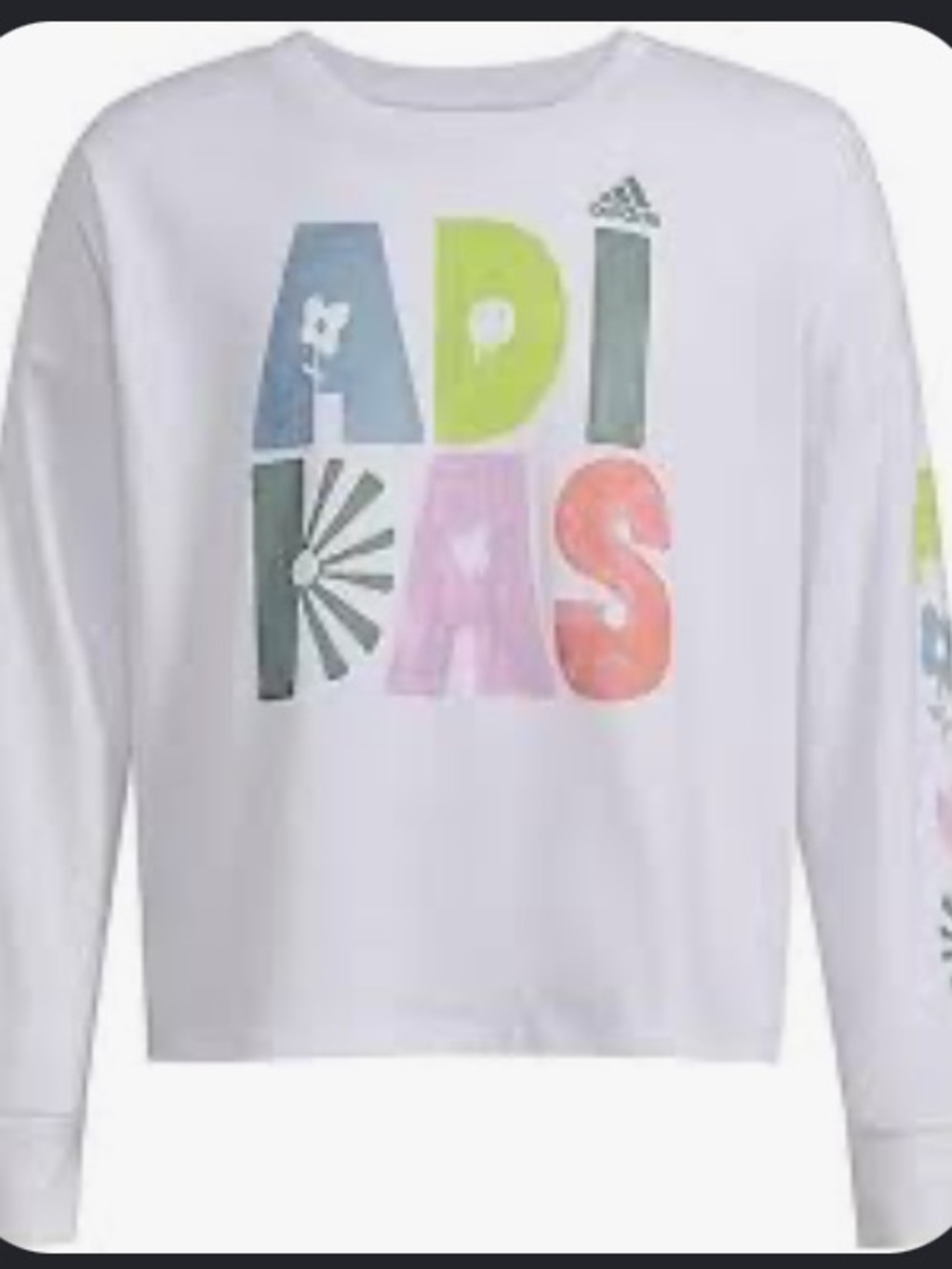 NWT • Adidas • Girls Loose Fit Long Sleeve •